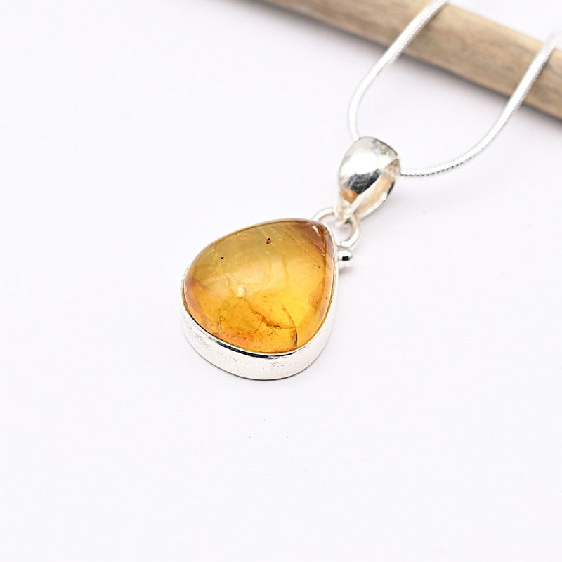 Pendentif "Renforcement" en Ambre, ARGENT 925 : AMB9