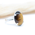 Bague "Confiance" en Oeil de Tigre & Argent 925 Ovale
