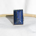 Bague "Contrôle" Rectangle en Lapis Lazuli (réglable)