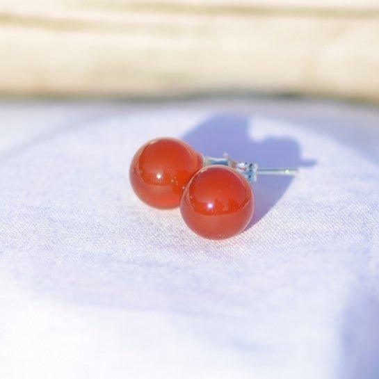 Boucles d'oreilles "Ancrage Doux" en Cornaline (Argent 925) - lespierresdubienetre