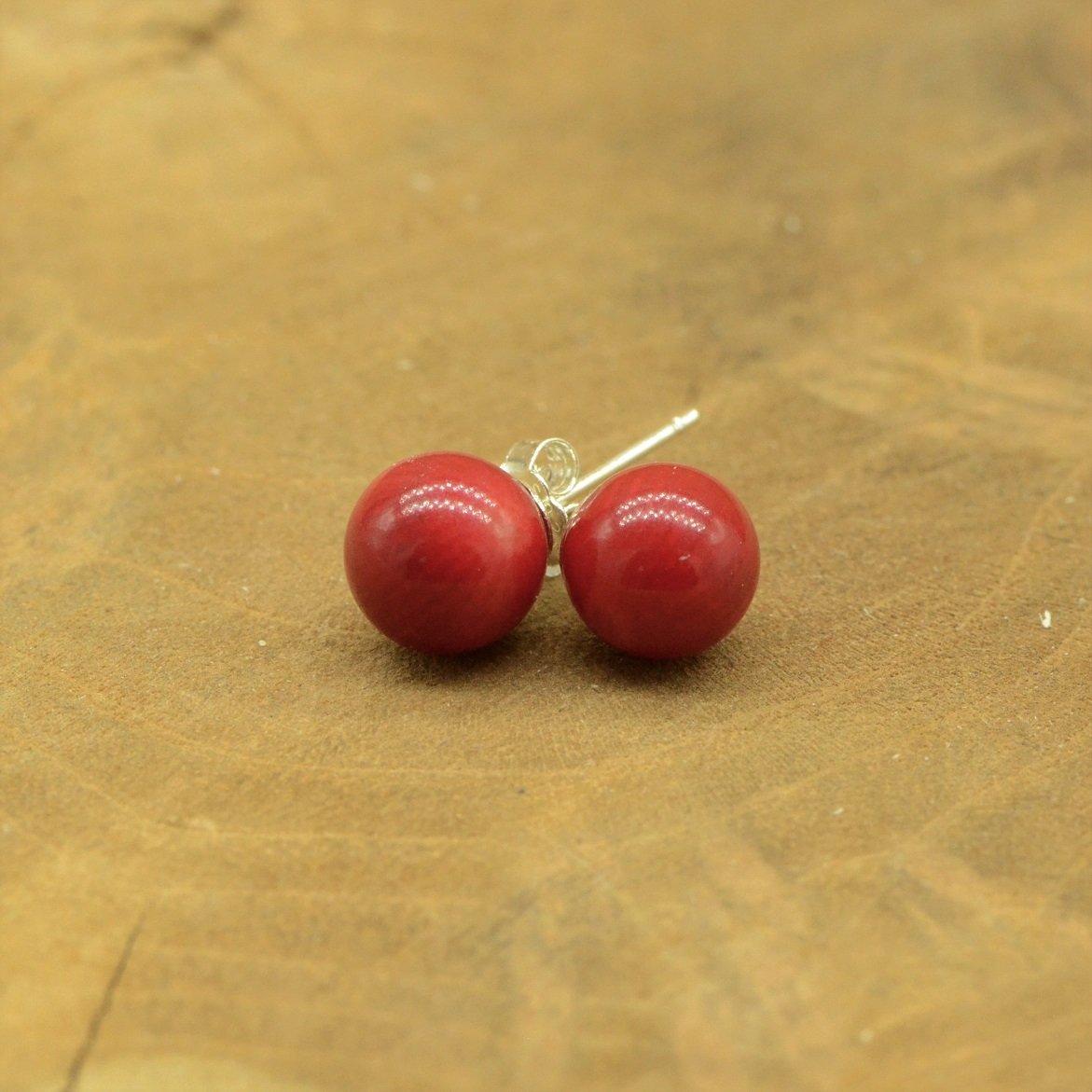 Boucles d'oreilles "Intuition" en Corail Rouge (Argent 925) - lespierresdubienetre