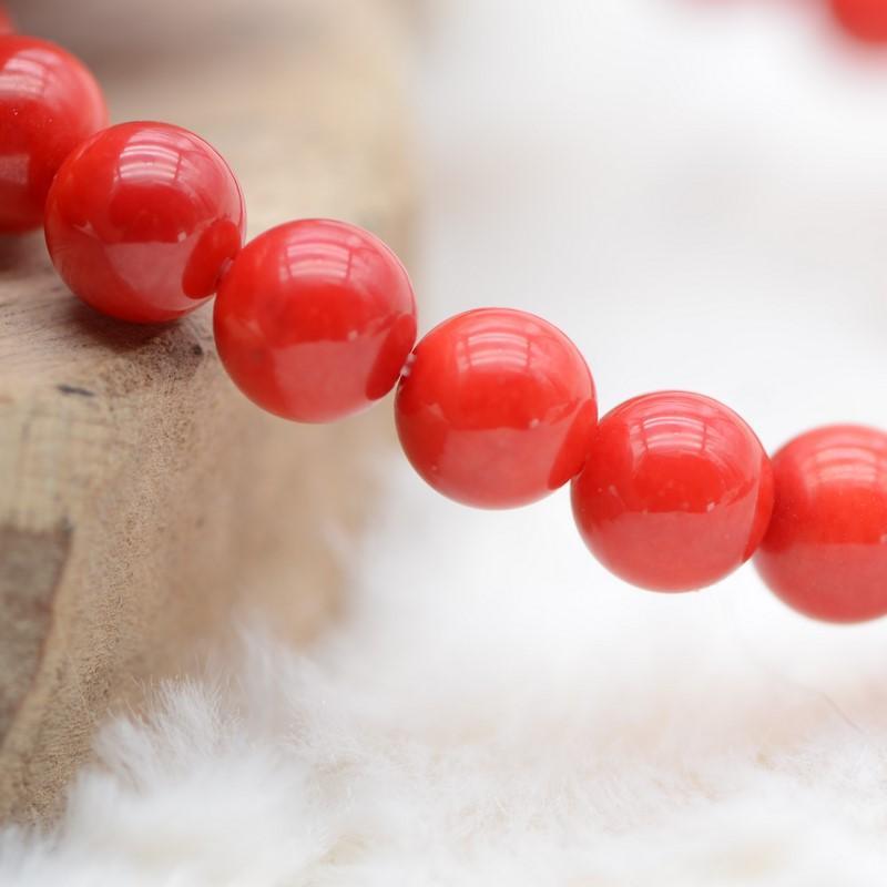 Bracelet "Intuition" en Corail Rouge - lespierresdubienetre