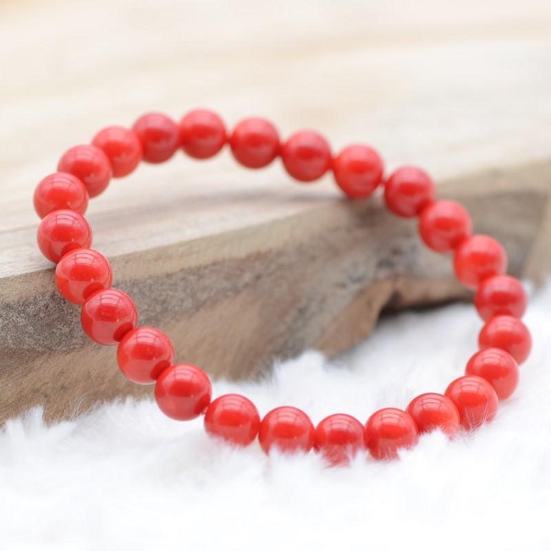 Bracelet "Intuition" en Corail Rouge - lespierresdubienetre