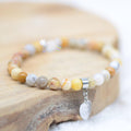 Bracelet "Joie" en Agate Crazy Lace (Cœur en Quartz)