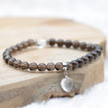 Bracelet "Lucidité" en Quartz Fumé (Coeur en Quartz)