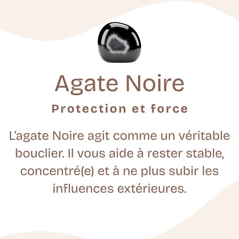 Bracelet Boho "Perle de Force Mentale" en Agate Noire