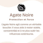 Pendentif "Force Mentale" Pointe en Agate Noire