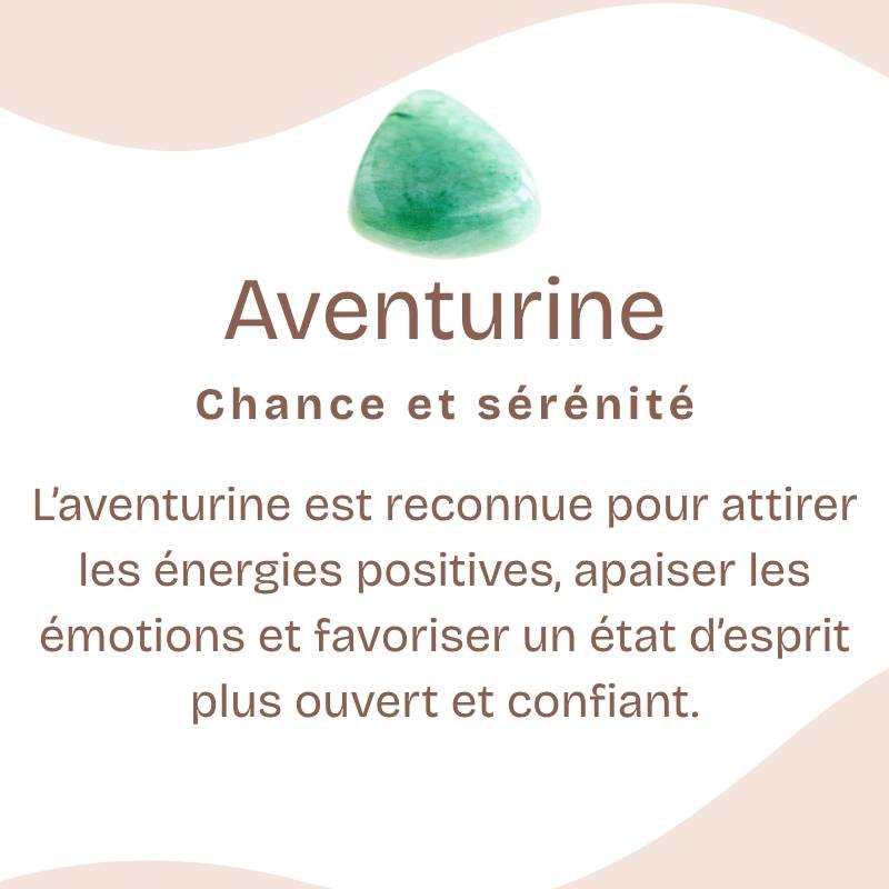 Bracelet "Tranquillité" en Aventurine (Coeur en Quartz)