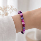 Bracelet "Spiritualité" en Améthyste & Agate Violette