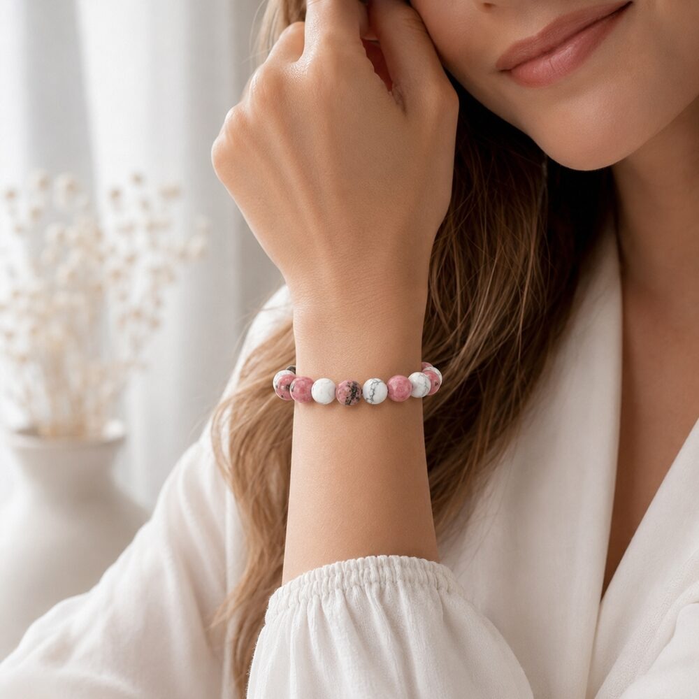Bracelet "Ménopause" Mix en Rhodonite & Howlite