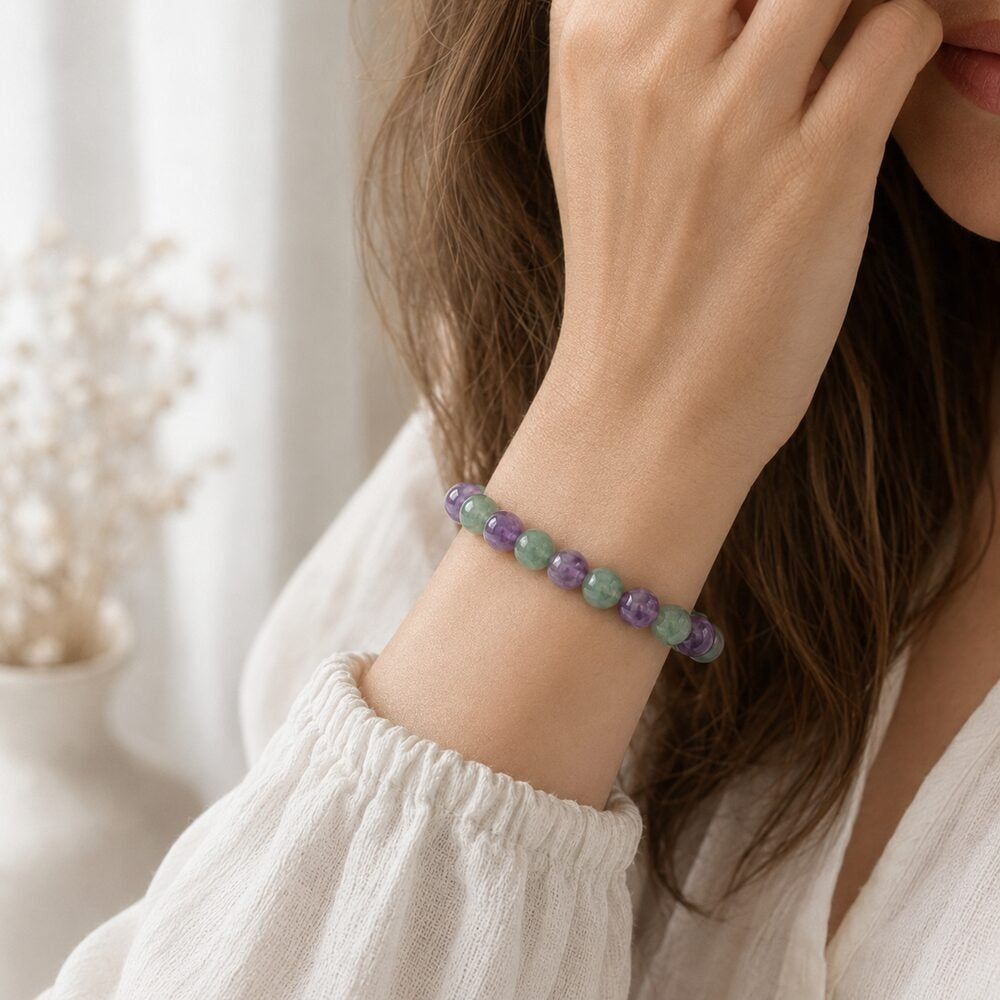 Bracelet "Bien-Être" Mix en Améthyste et Aventurine