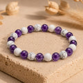 Bracelet "Anti-douleurs" en Howlite et Améthyste