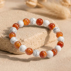 Bracelet "Anti-Tabac" Mix en Howlite & Cornaline