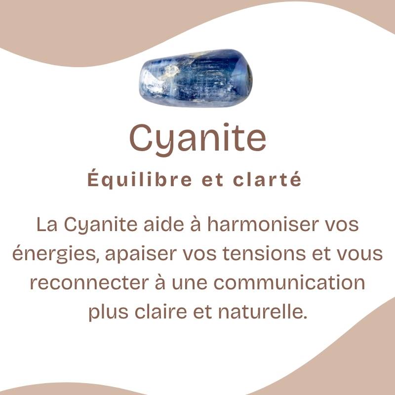 Bracelet "Accord" en Cyanite Bleue Naturelle Foncée