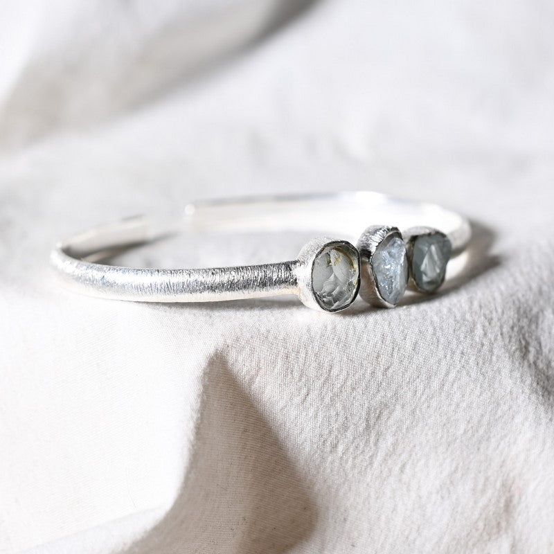 [PIÈCE EXTREMEMENT RARE] Bracelet en Aigue Marine AAA Argent REF:AI6