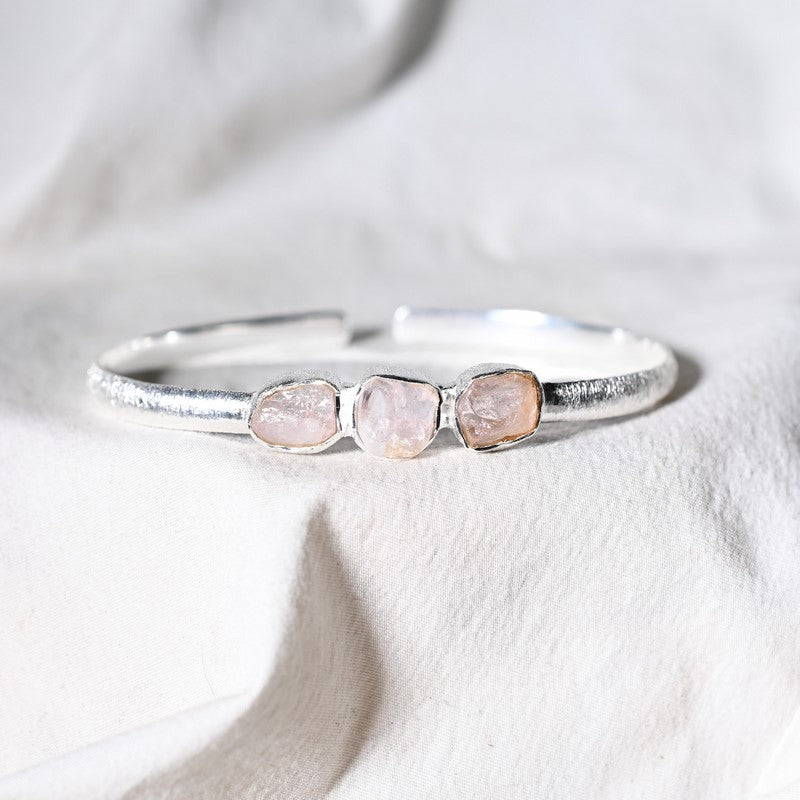 [EXTREMEMENT RARE] Bracelet en Morganite AAA Argent REF:M1