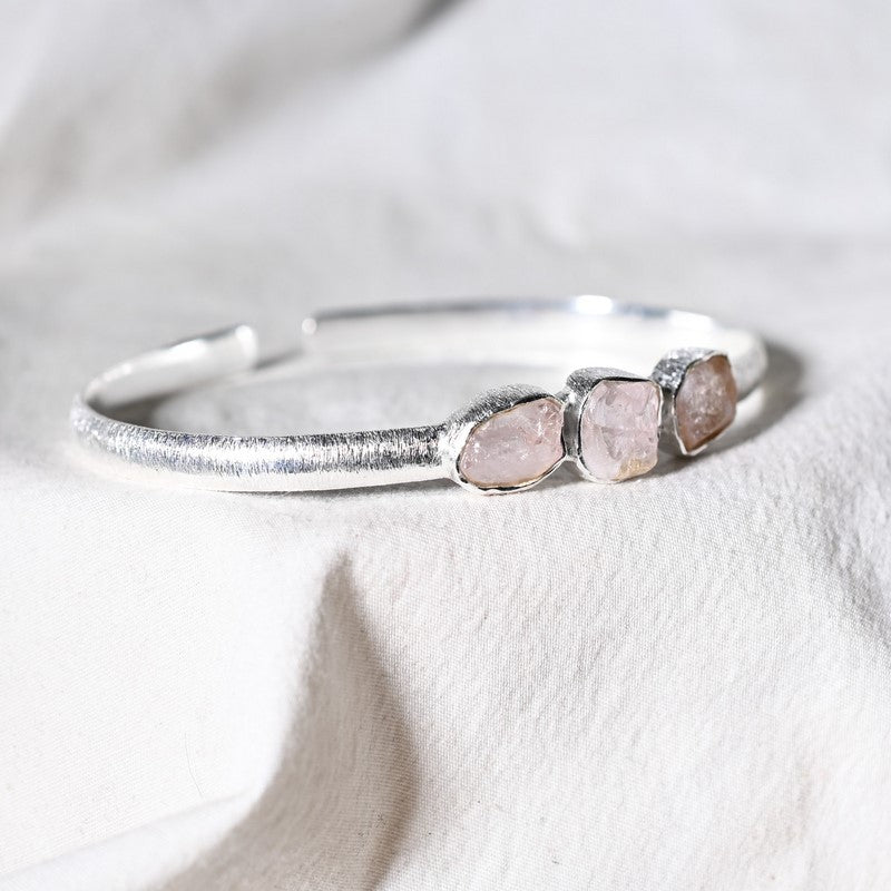 [EXTREMEMENT RARE] Bracelet en Morganite AAA Argent REF:M1