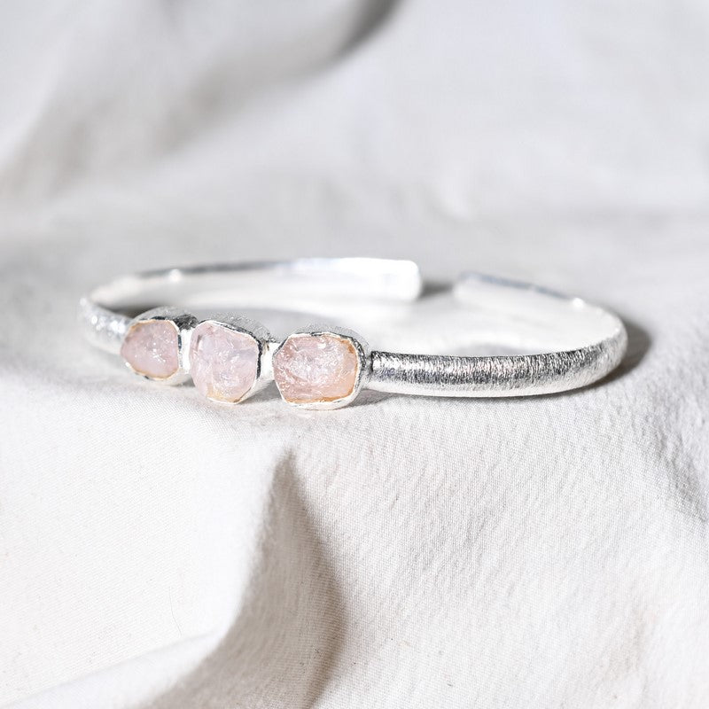[EXTREMEMENT RARE] Bracelet en Morganite AAA Argent REF:M1