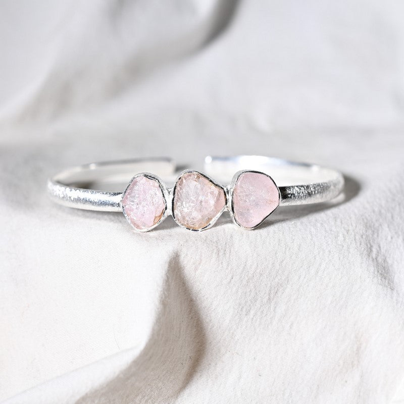 [EXTREMEMENT RARE] Bracelet en Morganite AAA Argent REF:M4