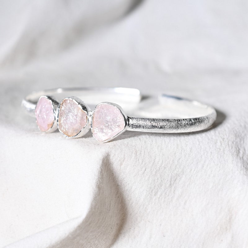 [EXTREMEMENT RARE] Bracelet en Morganite AAA Argent REF:M4
