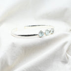 [PIÈCE EXTREMEMENT RARE] Bracelet en Aigue Marine AAA Argent REF:AI1