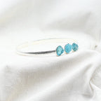 [MODÈLE UNIQUE] Bracelet "Motivation" en Apatite Bleue & Argent 925 - Pièce de Bijouterie - REF8