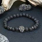 Bracelet Homme Pierre de Lave - Puissance, Ancrage & Leadership Lion