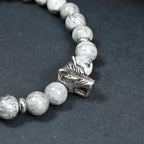 Bracelet Homme Jaspe Gris - Stabilité, Loyauté & Force Intérieure Loup