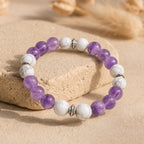 Bracelet "Anti-Stress" en Améthyste & Howlite