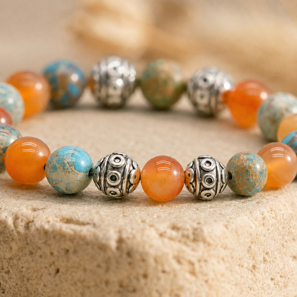Bracelet "Bien-Être et Chance" en Régalite & Cornaline