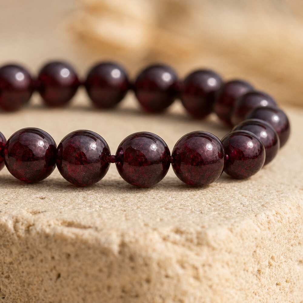 Bracelet "Assurance" en Grenat