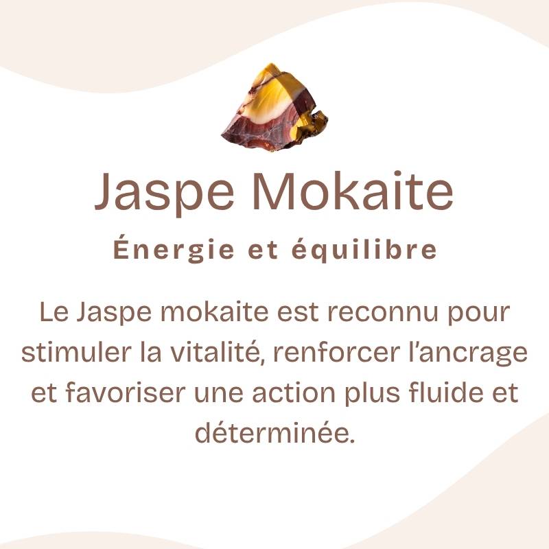Bracelet boho "Soulagement et Protection" en Jaspe Mokaïte