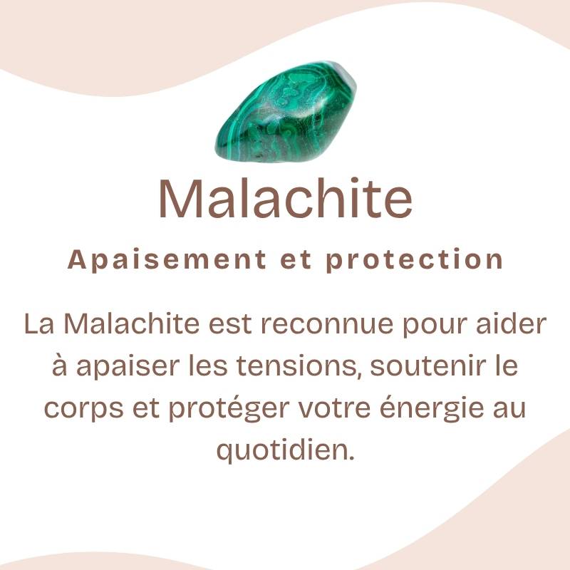 Boucles d'oreilles "Paix" en Malachite Goutte (Argent 925)