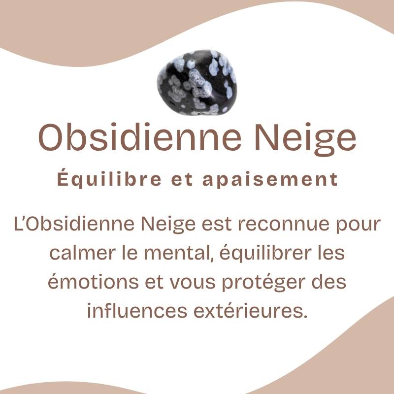 Pendentif "Spontanéité" en Obsidienne Neige Roulée
