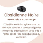 Bague "Bouclier" Ovale en Obsidienne (réglable)