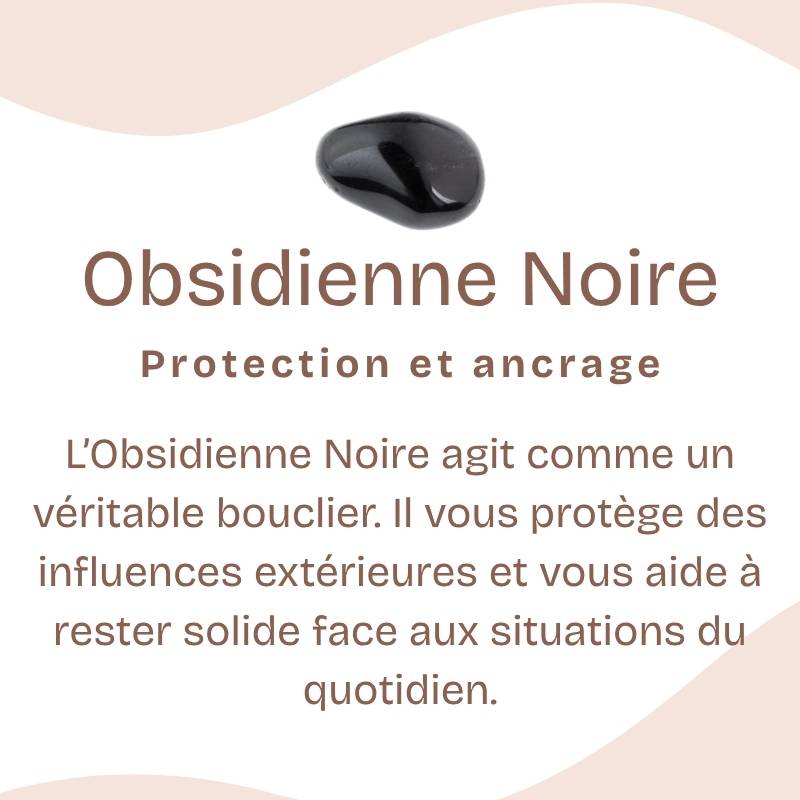Galet "Bouclier" en Obsidienne Noire