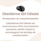 Pendentif "Bouclier" en Obsidienne Oeil céleste coeur 2 cm