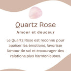 Bague "Amour" Ovale en Quartz Rose (réglable)