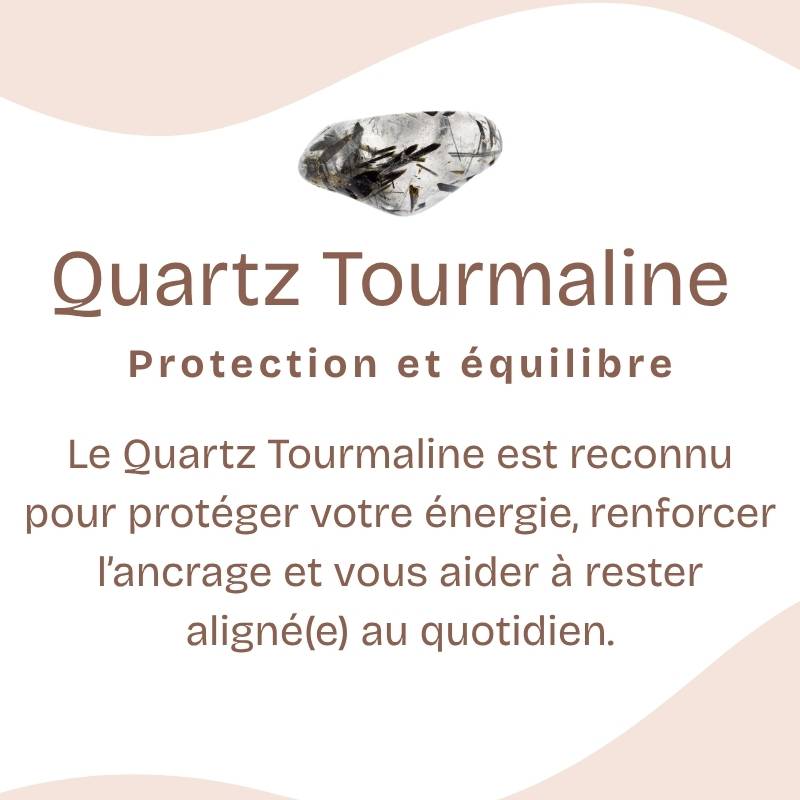 Bracelet "Purification et Protection" en Quartz & Tourmaline Noire