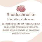 Bracelet "Compassion" en Rhodochrosite (Coeur en Quartz)