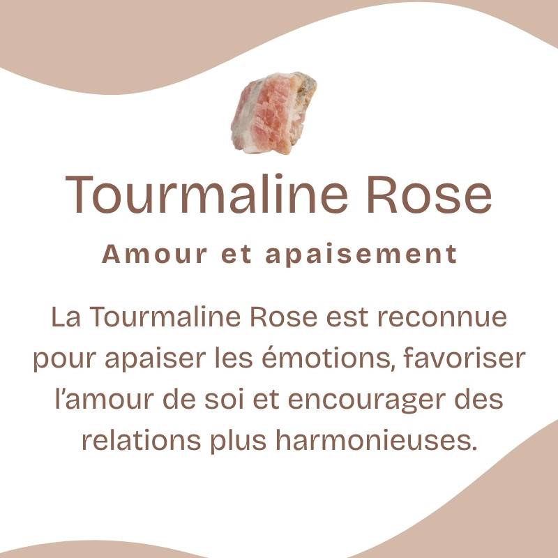 Bracelet Boho "Absorption & Amour" en Tourmaline Rose