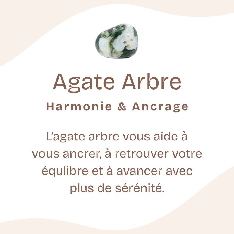 Bracelet roulé "Vibration" en Agate Arbre