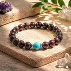 Bracelet "Ancrage et Relâchement" en Grenat & Amazonite