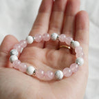 Bracelet "Anti-Douleurs" en Quartz Rose & Howlite