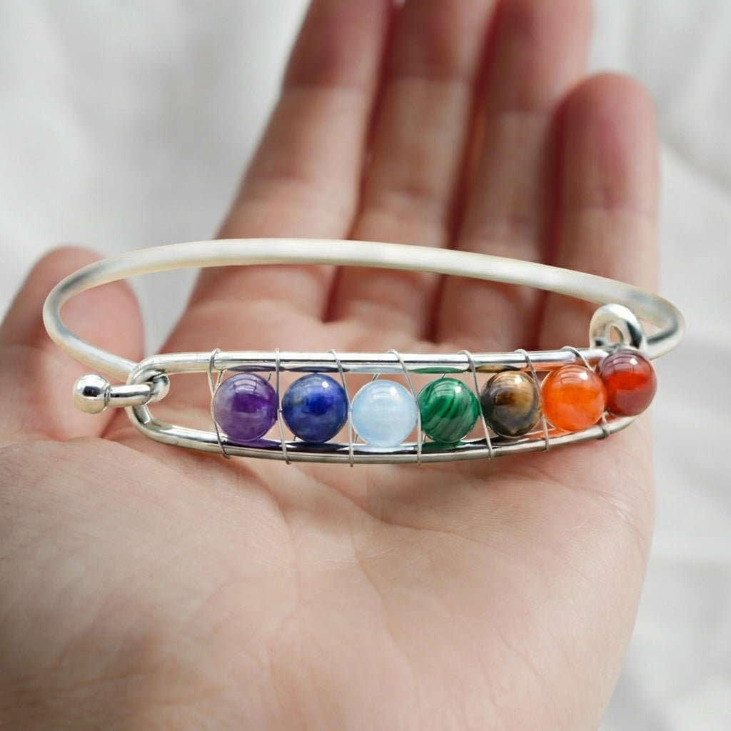 Bracelet "Accord des 7 Chakras" Argenté