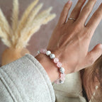 Bracelet "Anti-Douleurs" en Quartz Rose & Howlite