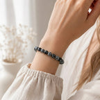 Bracelet "Spontanéité" en Obsidienne Neige