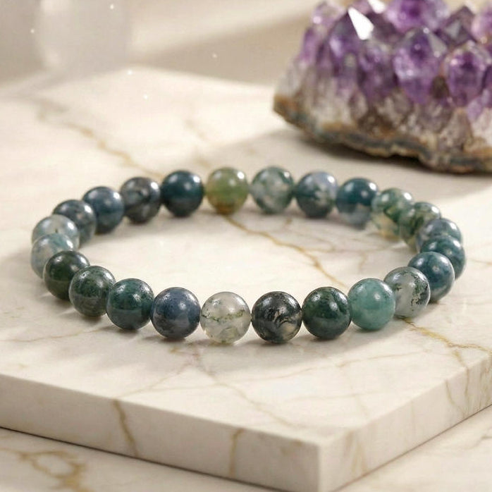 Bracelet "Courage" en Agate Mousse