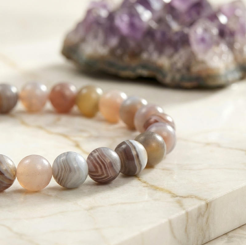 Bracelet "Chance" en Agate du Botswana