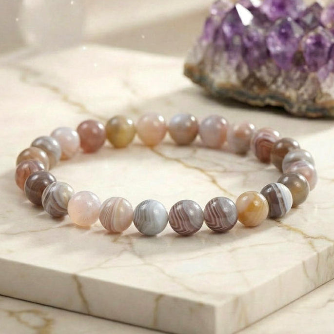 Bracelet "Chance" en Agate du Botswana